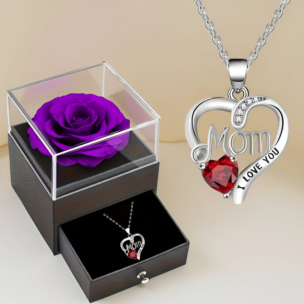 Women's Silver Necklace Heart Elegant with Zirconia
