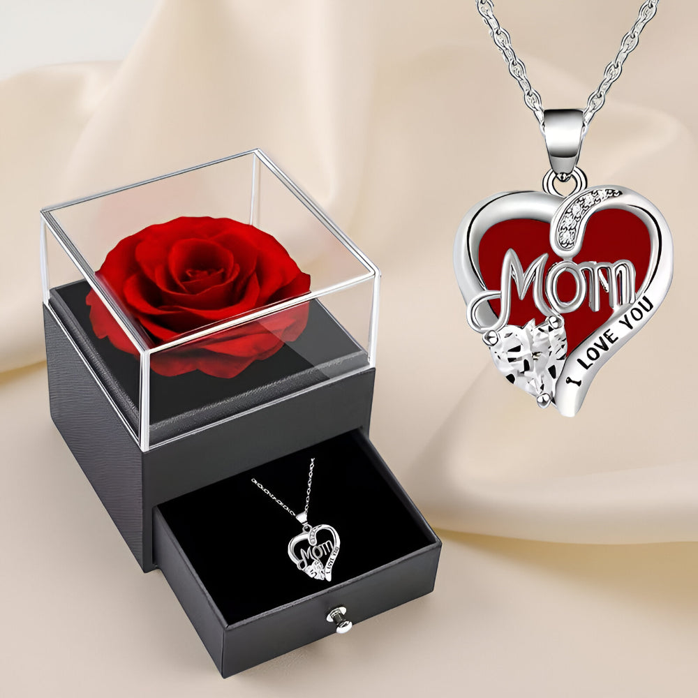 Women's Silver Necklace Heart Elegant with Zirconia