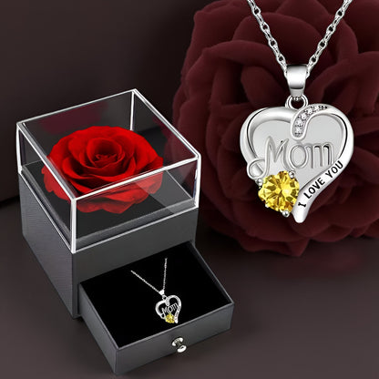 Women's Silver Necklace Heart Elegant with Zirconia