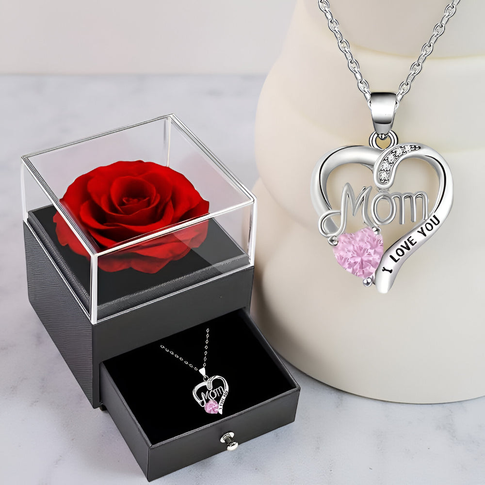 Women's Silver Necklace Heart Elegant with Zirconia
