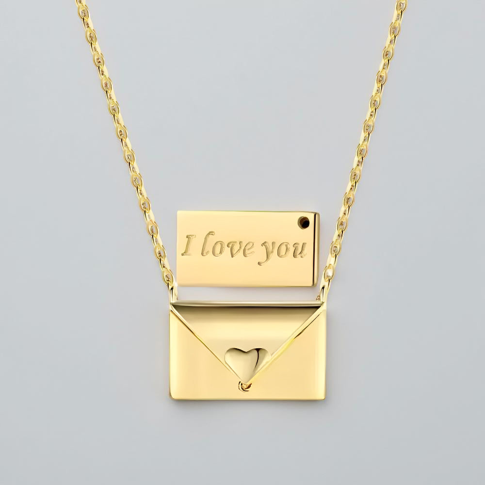 Envelope Minimalist Metal Necklace