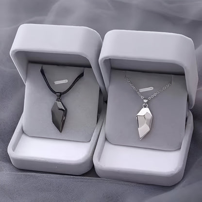 Magnetic Pair Heart Necklace Modern