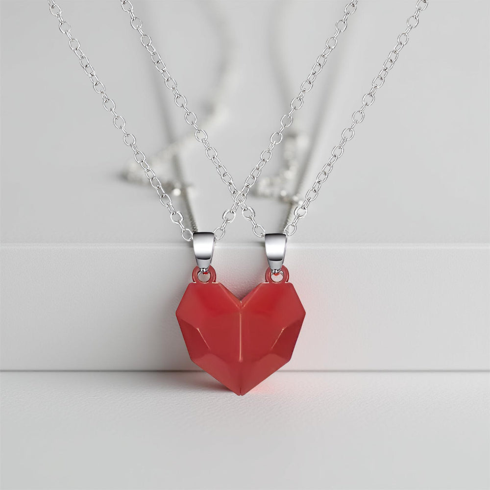Magnetic Pair Heart Necklace Modern