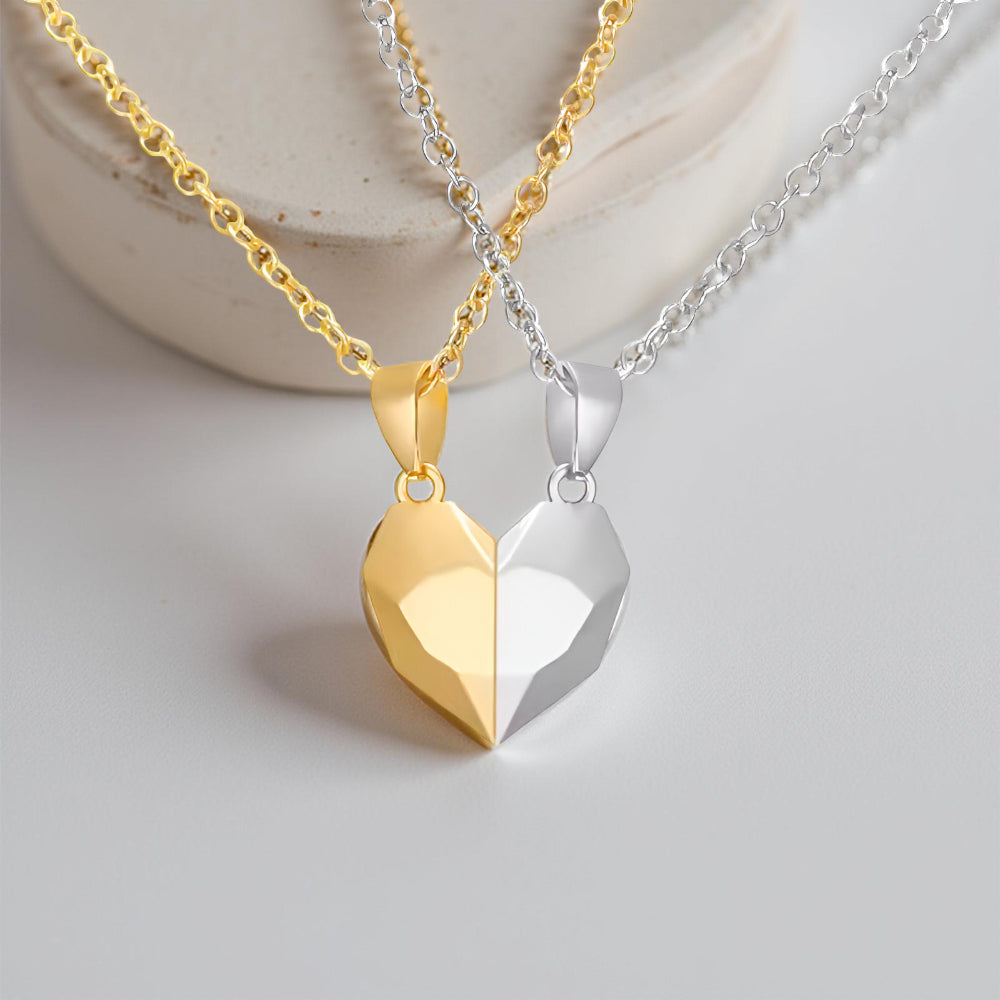 Magnetic Pair Heart Necklace Modern