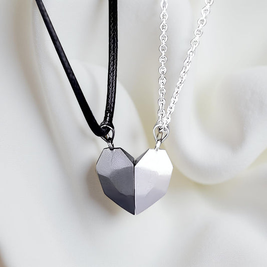Magnetic Pair Heart Necklace Modern