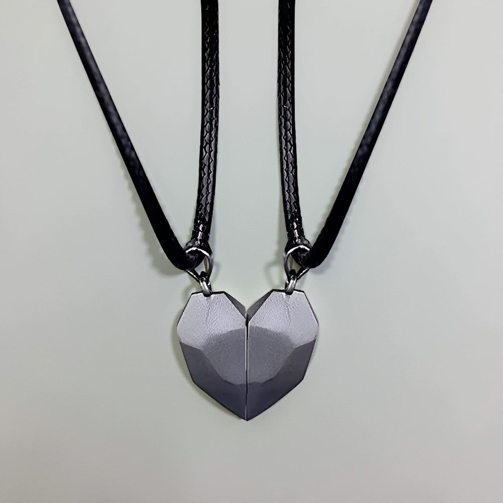 Magnetic Pair Heart Necklace Modern