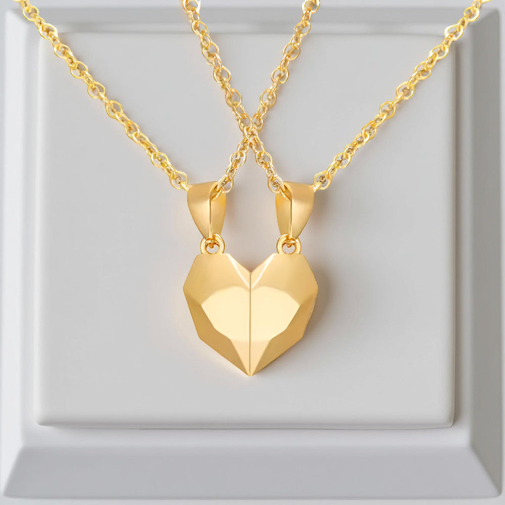 Magnetic Pair Heart Necklace Modern