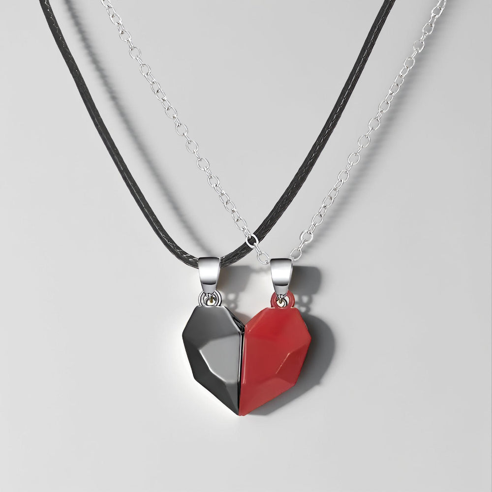 Magnetic Pair Heart Necklace Modern