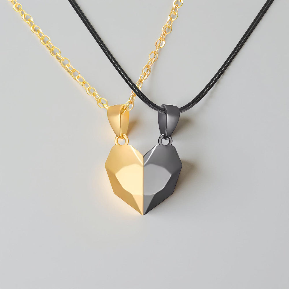 Magnetic Pair Heart Necklace Modern