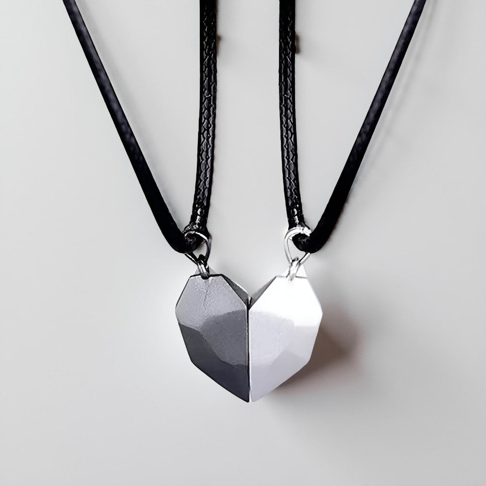 Magnetic Pair Heart Necklace Modern