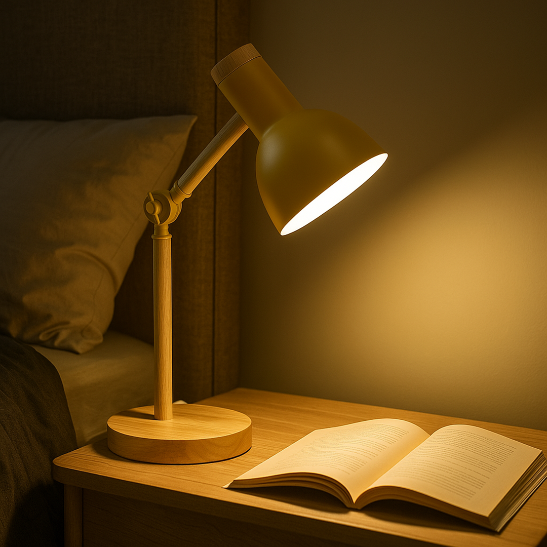 Nordycka Drewniana Lampa Biurkowa | LED