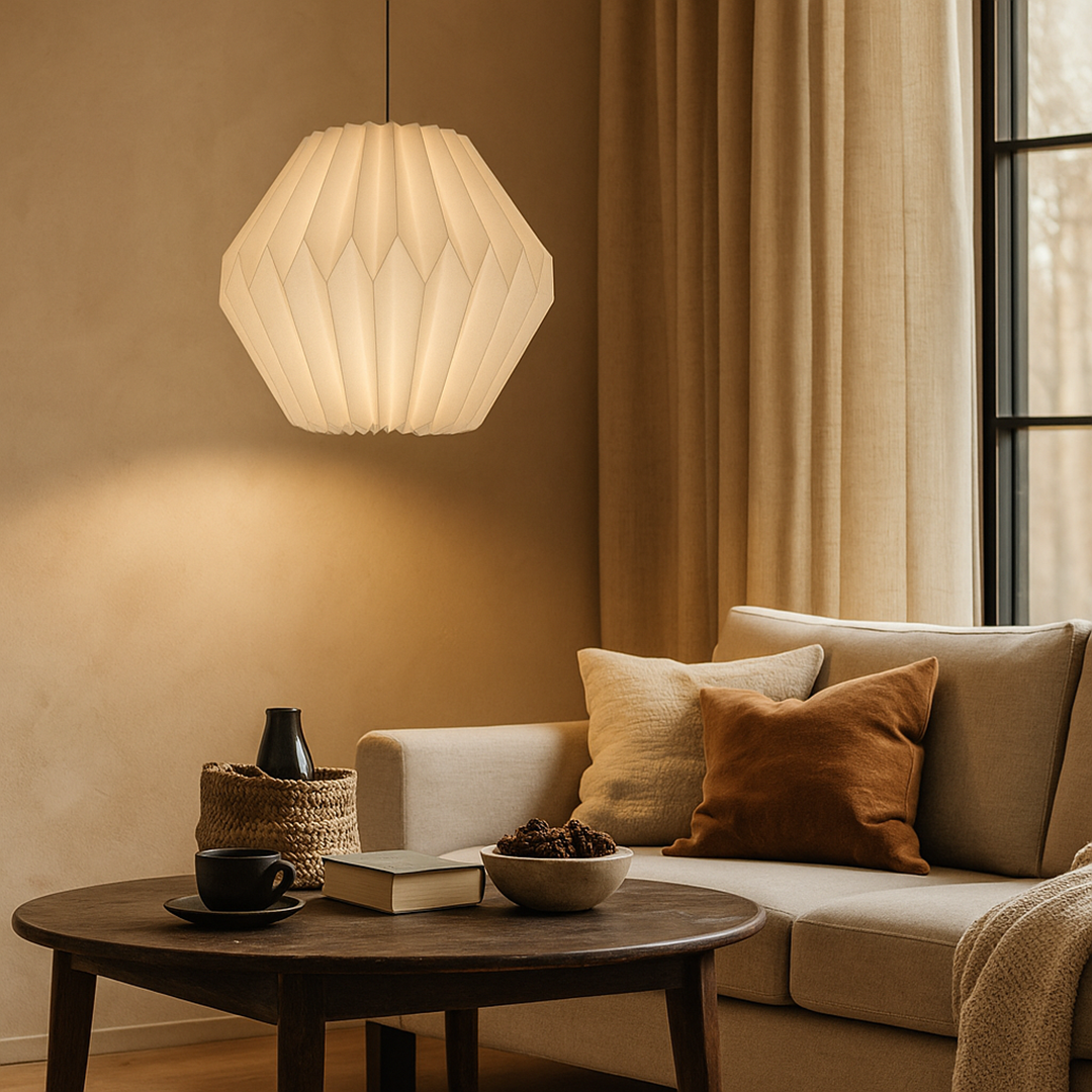 Nordycki Lampion Z Papierowym Kloszem | Stylowy