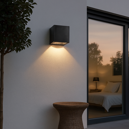 Nowoczesna Kostkowa Lampa Ścienna LED | Ciepły Biały Blask