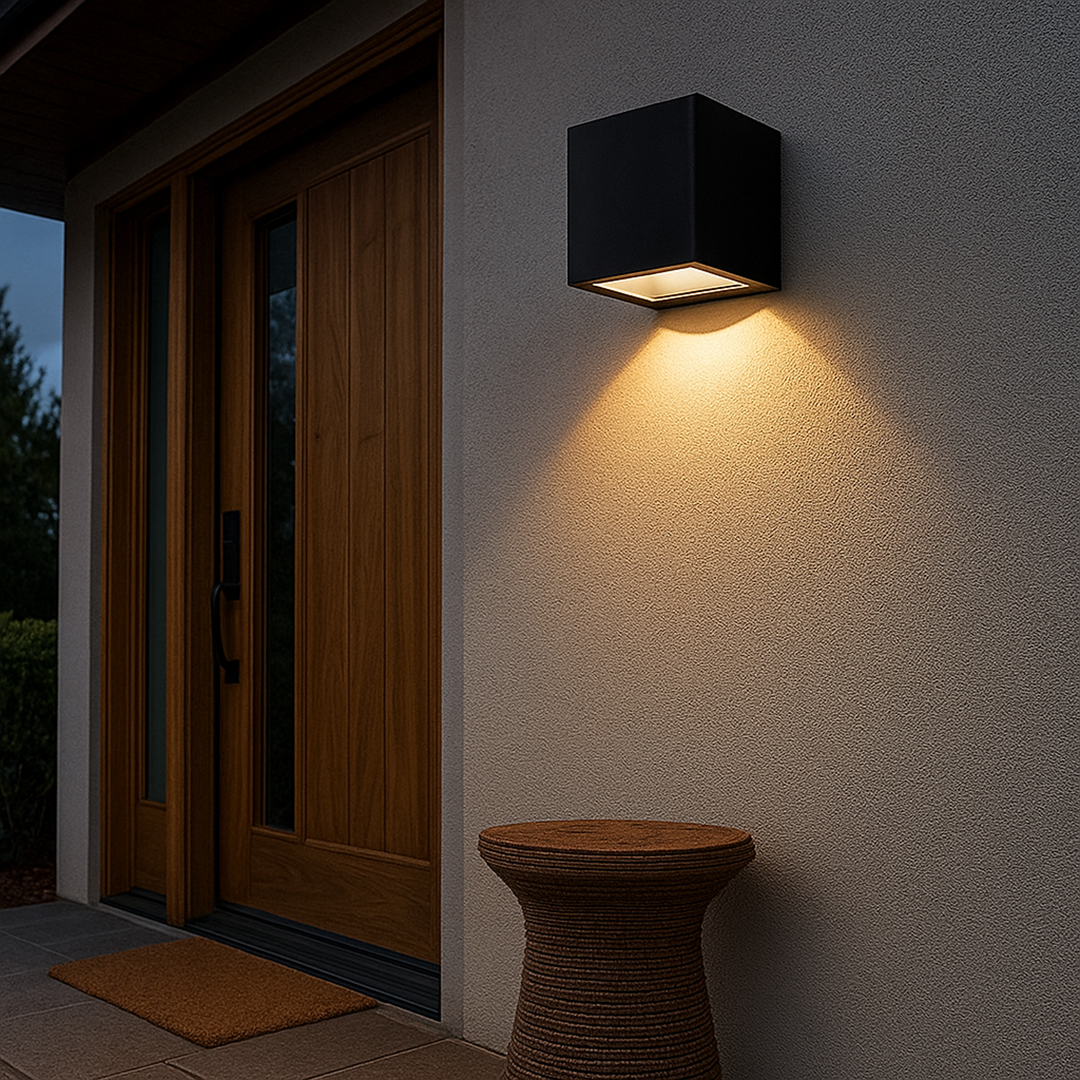 Nowoczesna Kostkowa Lampa Ścienna LED | Ciepły Biały Blask