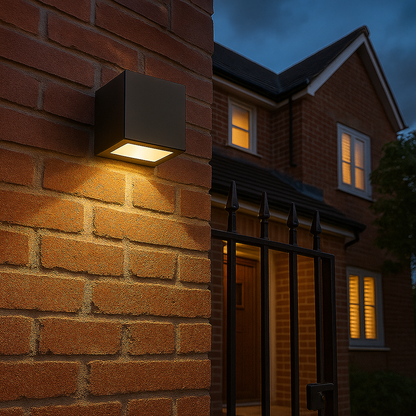 Nowoczesna Kostkowa Lampa Ścienna LED | Ciepły Biały Blask