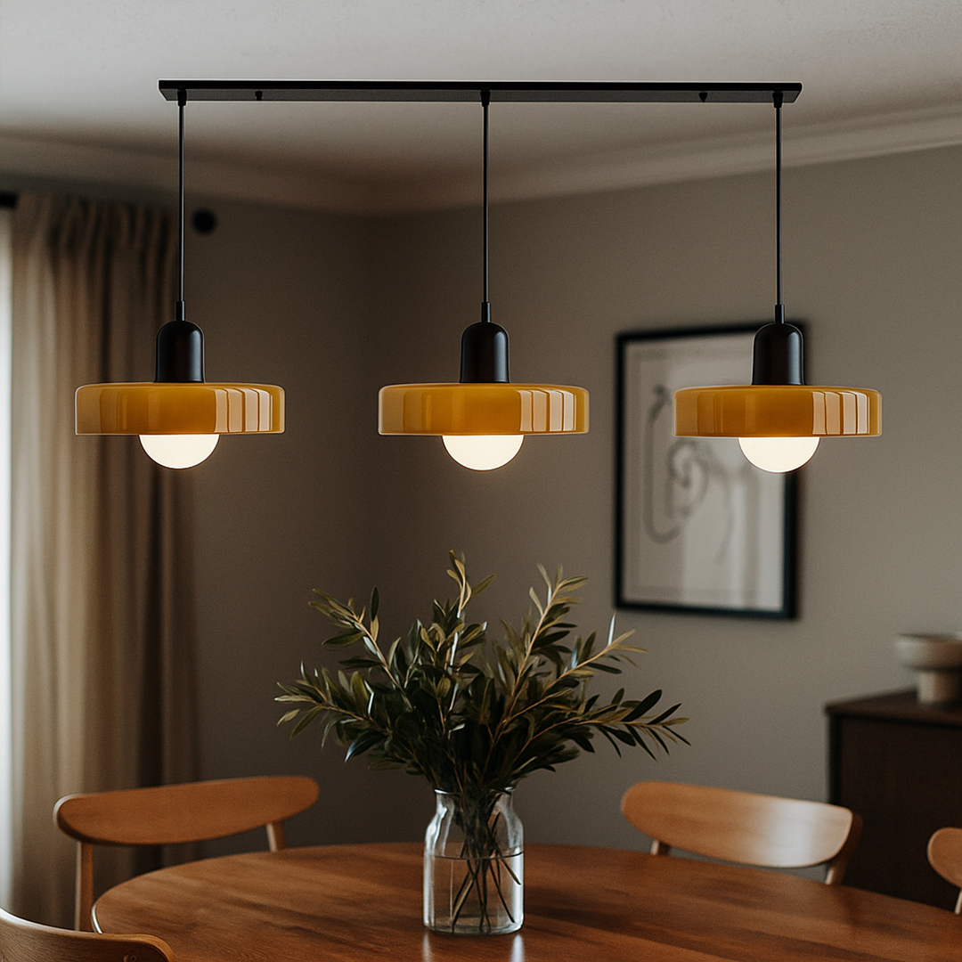 Nowoczesna Lampa Wisząca z 3 Szklanymi Kloszami | Skandynawski Design