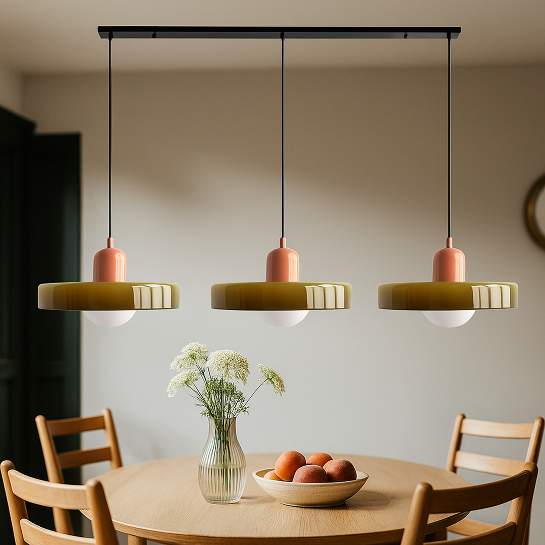 Nowoczesna Lampa Wisząca z 3 Szklanymi Kloszami | Skandynawski Design