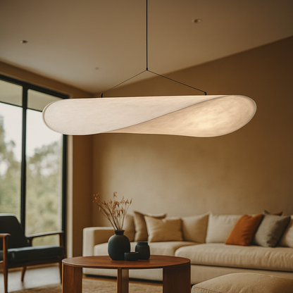 Nowoczesna Rzeźbiarska Lampa Wisząca Z Jedwabiu | Artystyczny Design