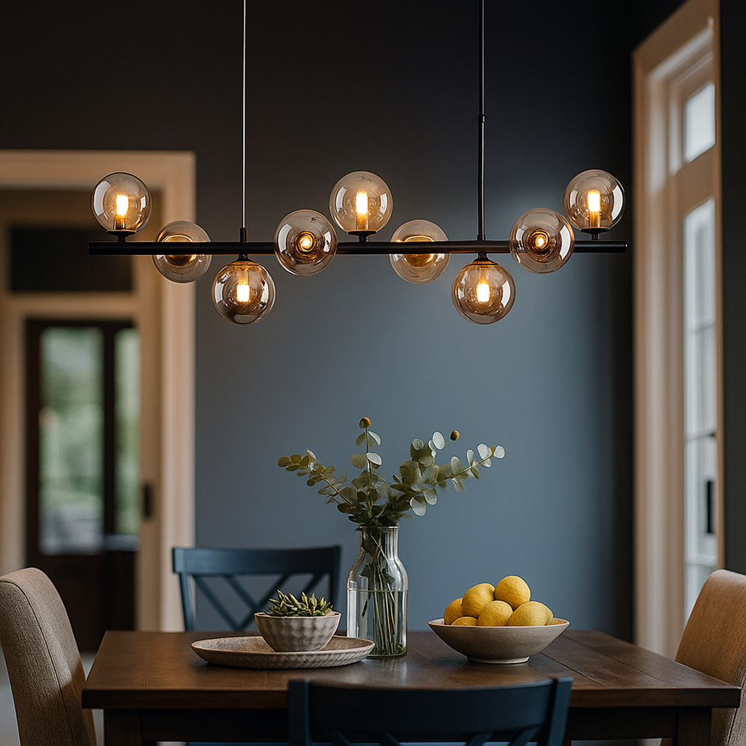 Nowoczesna Szklano-Żelazna Lampa Wisząca | Styl Bauhaus