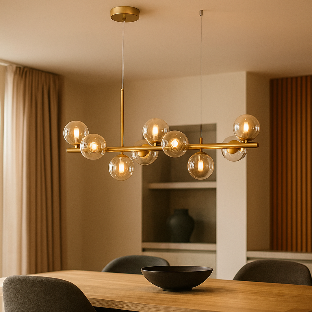 Nowoczesna Szklano-Żelazna Lampa Wisząca | Styl Bauhaus