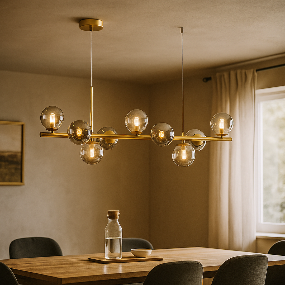 Nowoczesna Szklano-Żelazna Lampa Wisząca | Styl Bauhaus