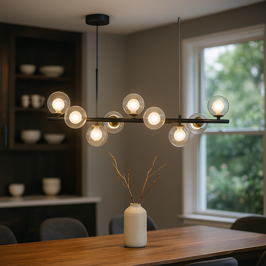 Nowoczesna Szklano-Żelazna Lampa Wisząca | Styl Bauhaus