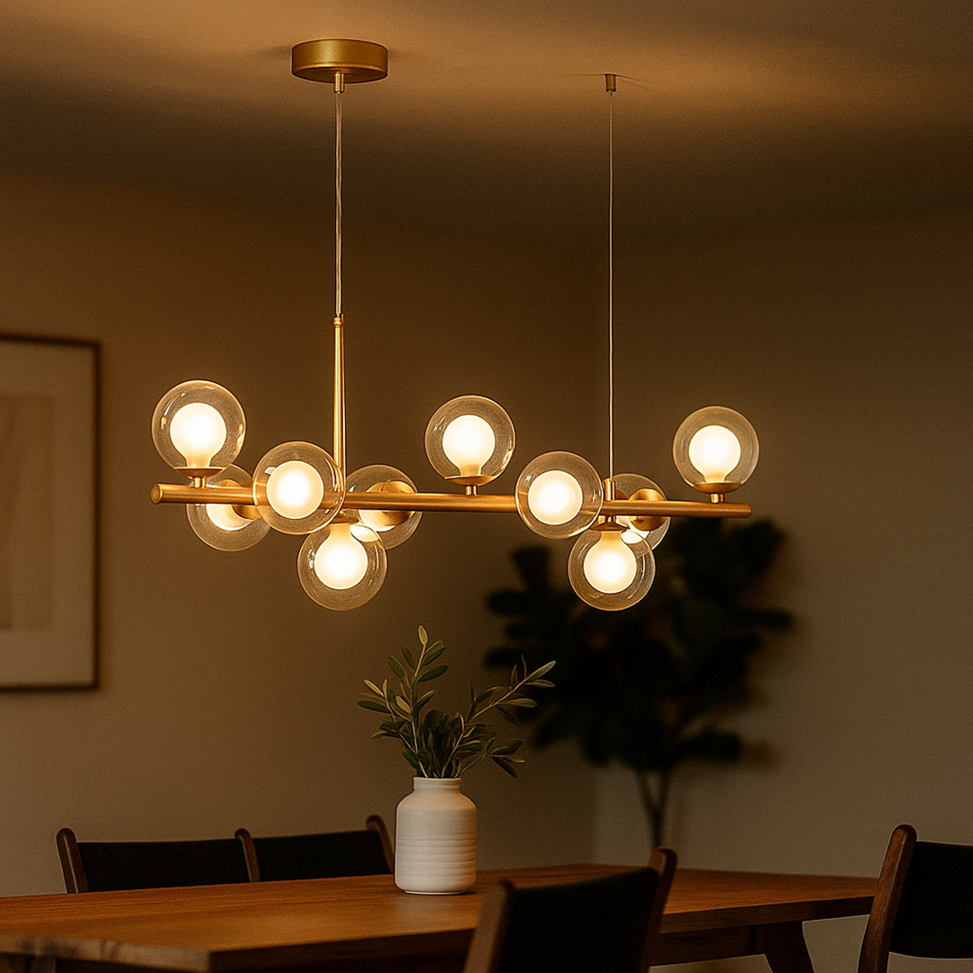 Nowoczesna Szklano-Żelazna Lampa Wisząca | Styl Bauhaus