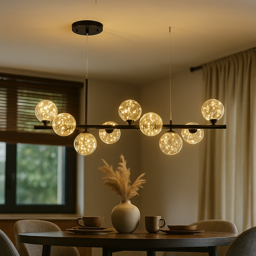 Nowoczesna Szklano-Żelazna Lampa Wisząca | Styl Bauhaus