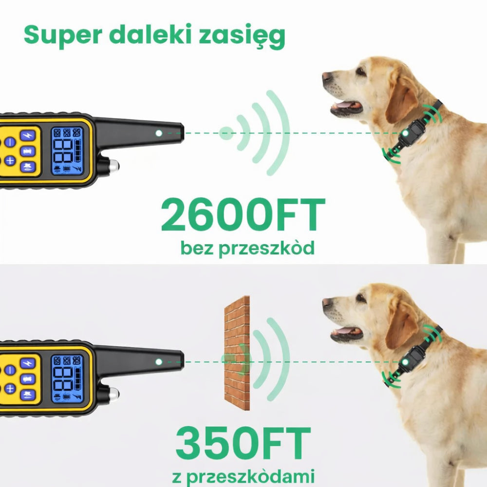 Obroża Dla Psa Treningowa Sterowana Pilotem Wibracja Dźwięk Impuls