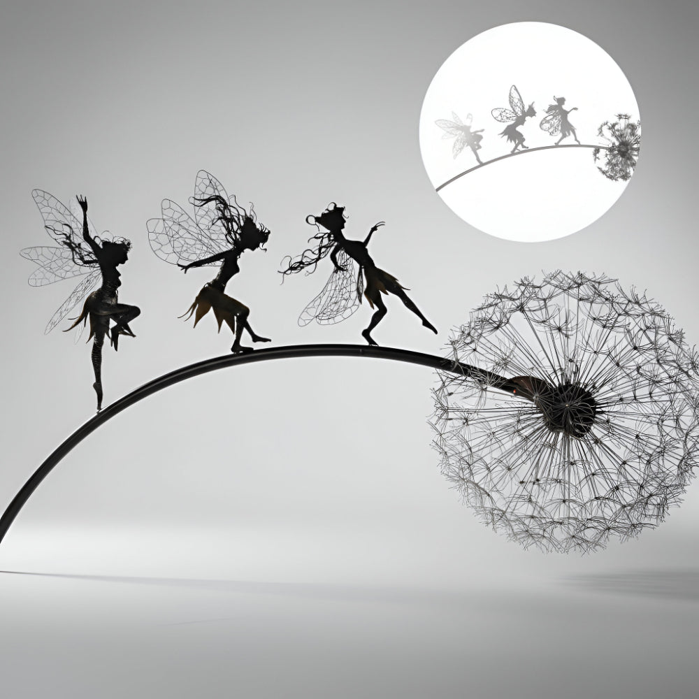 Ogrodowa Ozdoba Metalowa Rzeźba Wróżka Sylwetka