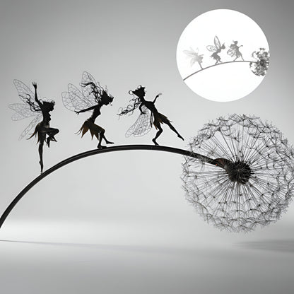 Ogrodowa Ozdoba Metalowa Rzeźba Wróżka Sylwetka