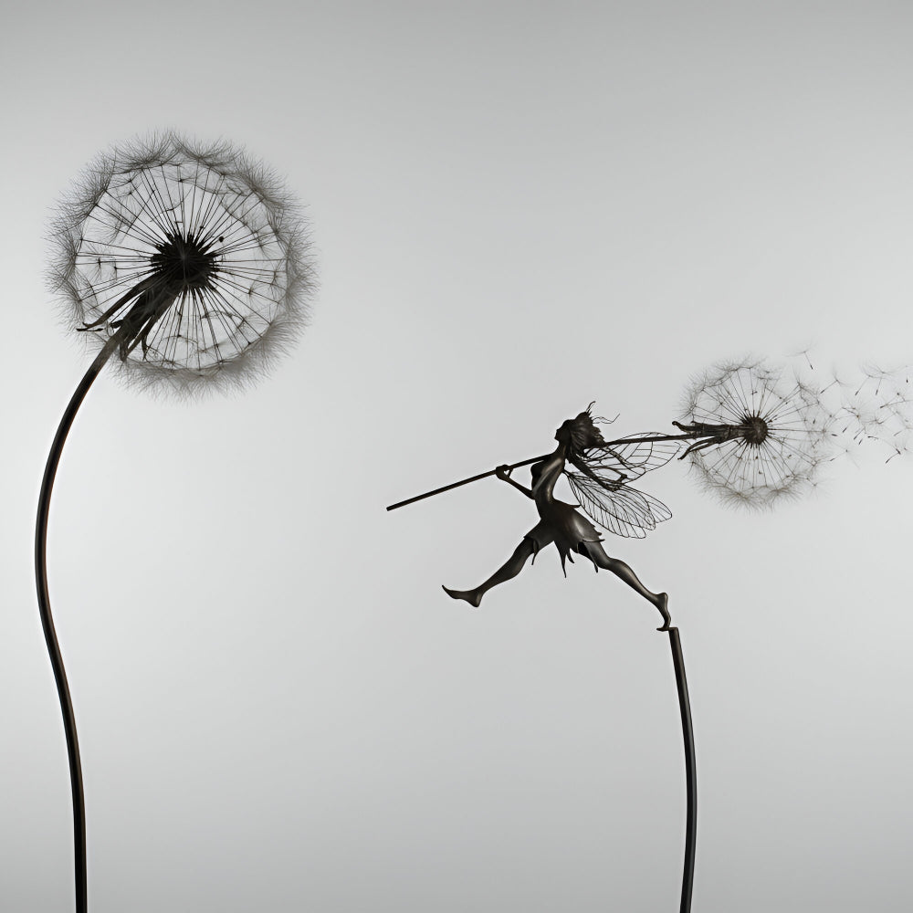 Ogrodowa Ozdoba Metalowa Rzeźba Wróżka Sylwetka