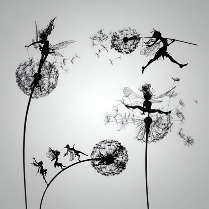 Ogrodowa Ozdoba Metalowa Rzeźba Wróżka Sylwetka