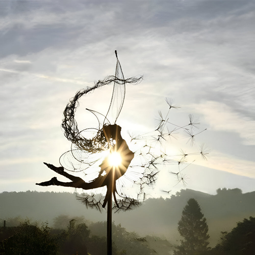 Ogrodowa Ozdoba Metalowa Rzeźba Wróżka Sylwetka