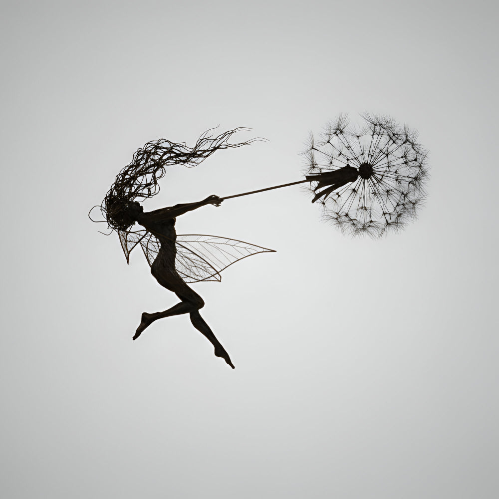 Ogrodowa Ozdoba Metalowa Rzeźba Wróżka Sylwetka