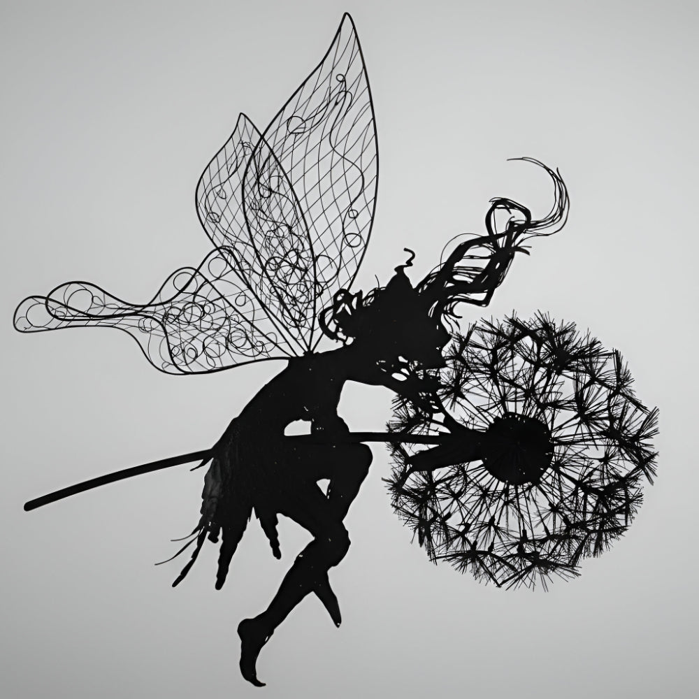 Ogrodowa Ozdoba Metalowa Rzeźba Wróżka Sylwetka