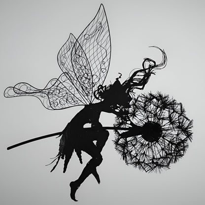 Ogrodowa Ozdoba Metalowa Rzeźba Wróżka Sylwetka