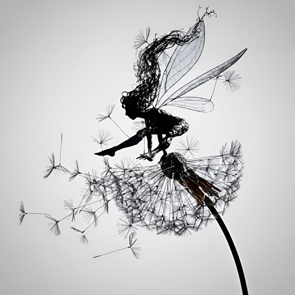 Ogrodowa Ozdoba Metalowa Rzeźba Wróżka Sylwetka