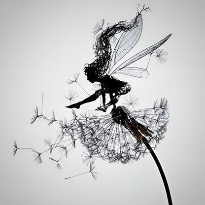 Ogrodowa Ozdoba Metalowa Rzeźba Wróżka Sylwetka