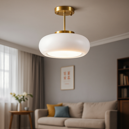 Okrągła Szklana Lampa Sufitowa | Nowoczesne Wnętrze