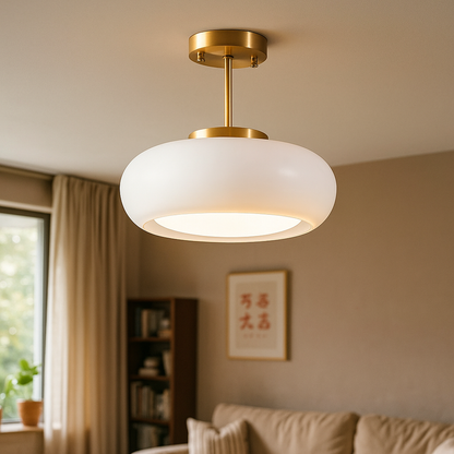 Okrągła Szklana Lampa Sufitowa | Nowoczesne Wnętrze