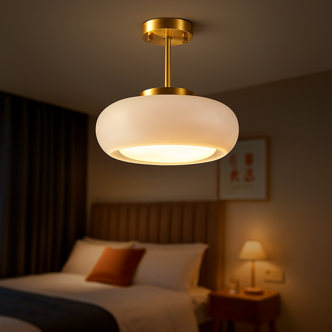 Okrągła Szklana Lampa Sufitowa | Nowoczesne Wnętrze