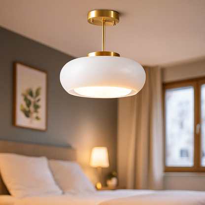 Okrągła Szklana Lampa Sufitowa | Nowoczesne Wnętrze