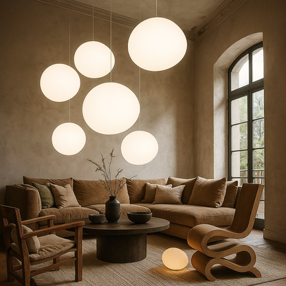 Okrągła Szklana Lampa Wisząca LED | Przezroczysta