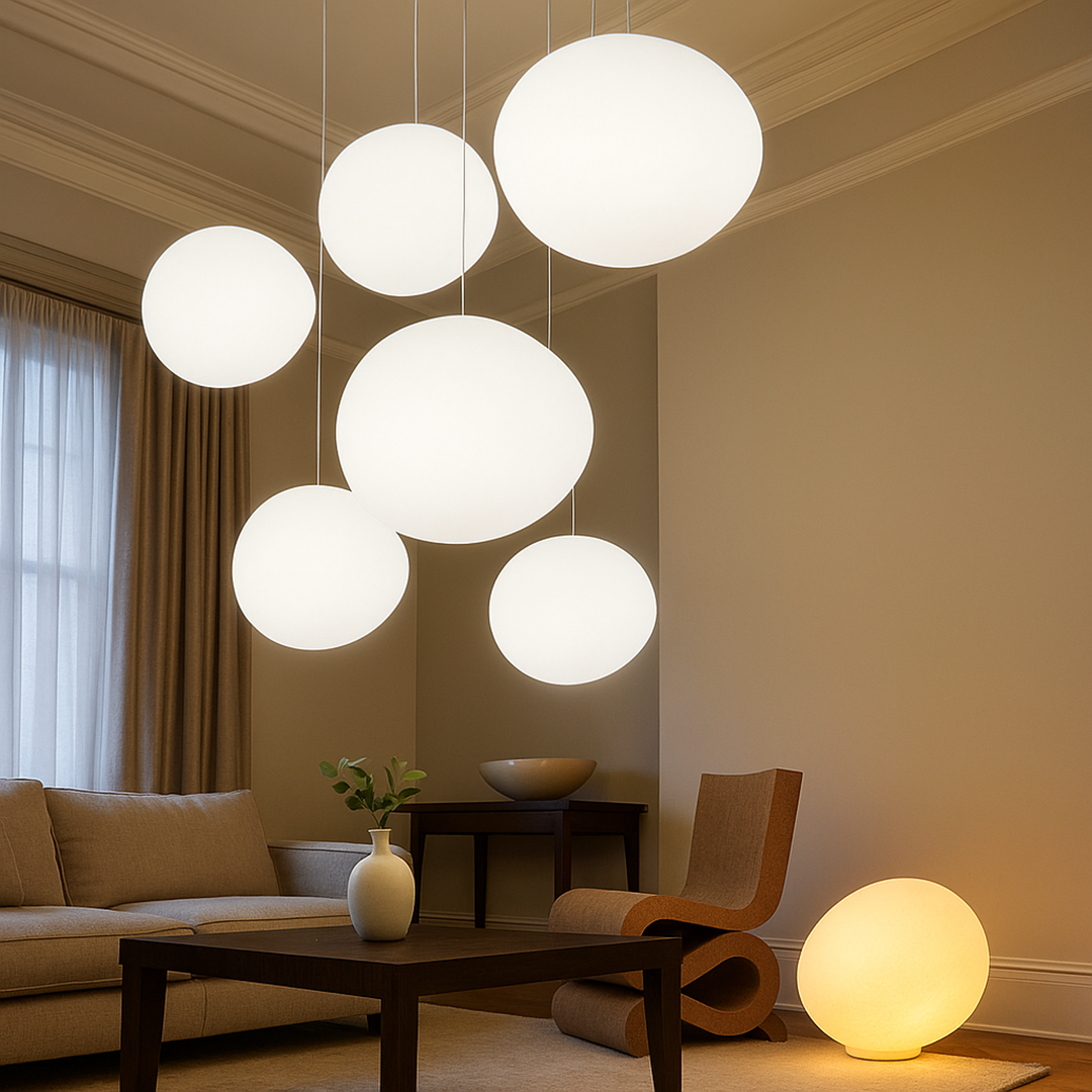 Okrągła Szklana Lampa Wisząca LED | Przezroczysta