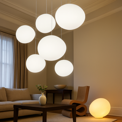 Okrągła Szklana Lampa Wisząca LED | Przezroczysta