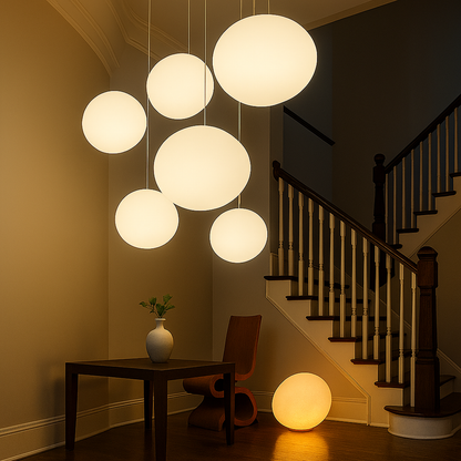 Okrągła Szklana Lampa Wisząca LED | Przezroczysta