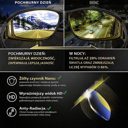 Okulary Nocne Antyrefleksyjne Plastikowe Jazda