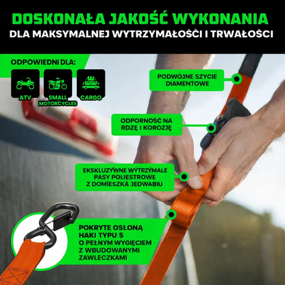 Self-Retracting Ratchet Cargo Straps