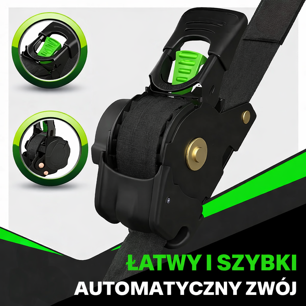 Self-Retracting Ratchet Cargo Straps